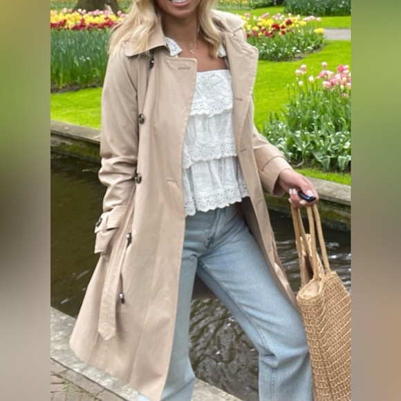 London Fog Beige Trench Coat XS Petite - Picture 1 of 4